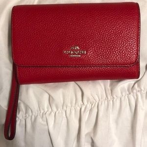 Red coach wallet/clutch perfect condition!!!